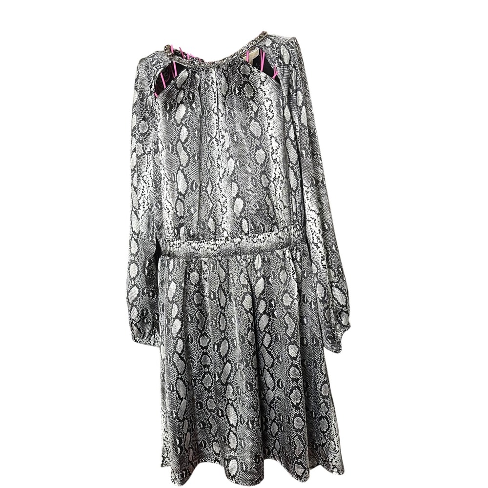 Michael Michael Kors Snakeskin Chain Neck Cut Out Party Dress 0X New MRP $195
